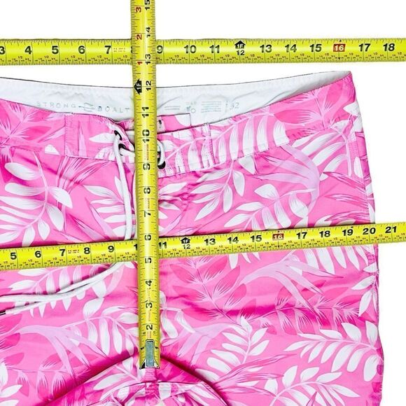 Strong Boalt Swim Trunks Board Shorts Sz 32 Pink White Floral - Picture 4 of 9